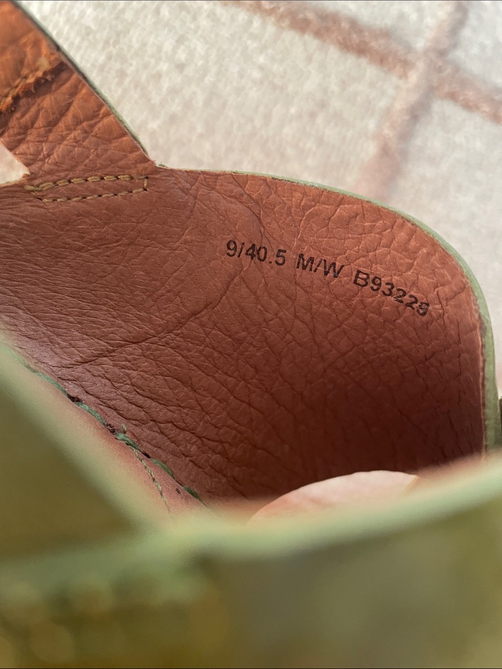 Born Olive Green Leather Wedge Straps Slingbacks Sandals Size 9 - Picture 11 of 14